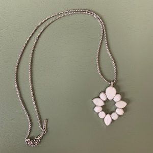 WHBM silver/marble white pendant - like-new!